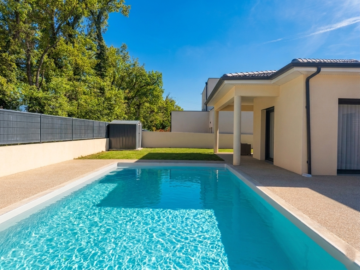 Maison contemporaine 2024 - 137 m2 plain-pied avec piscine - Romans-sur-Isère. IMMOCENTER BOURG DE PEAGE