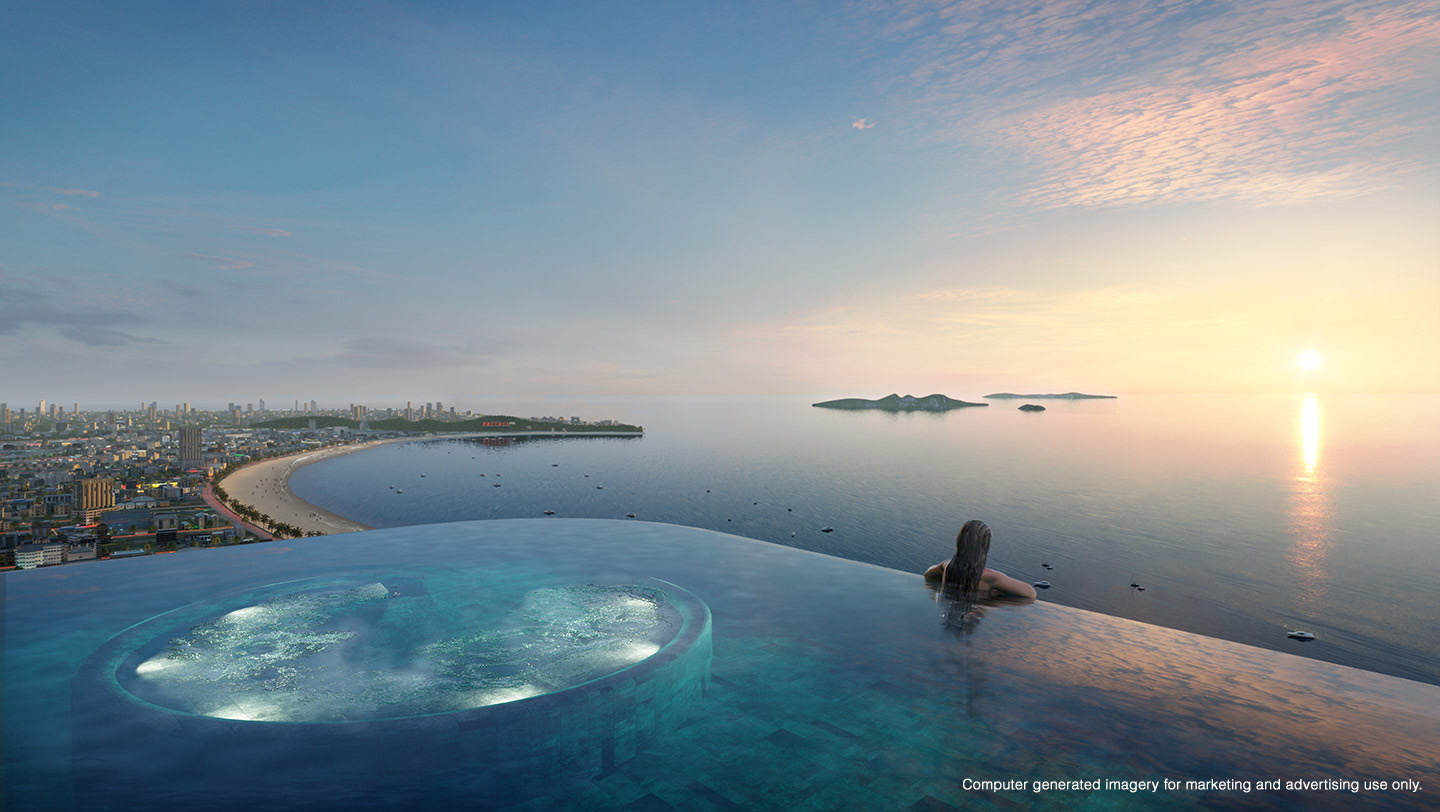 PATTAYA CONDO VUE MER 2 CHAMBRES. IMMOCENTER THAILAND REAL ESTATE AGENCY PATTAYA