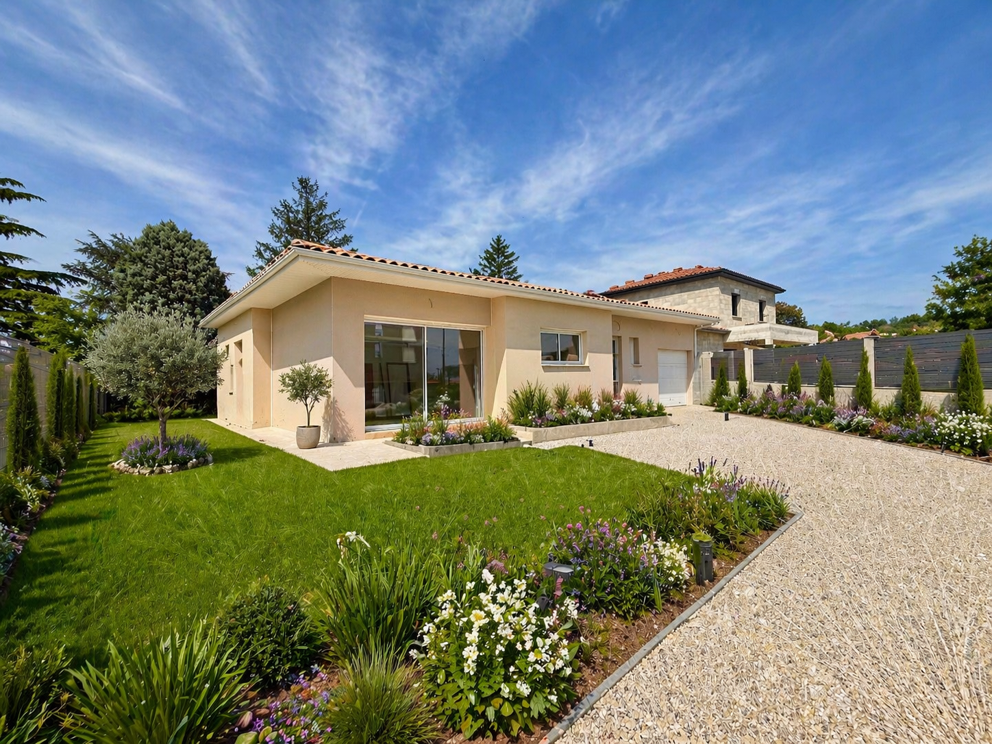 Villa neuve de plain-pied 107 m2   Prestations haut de gamme   Terrain clos piscinable   IMMOCENTER Chanas