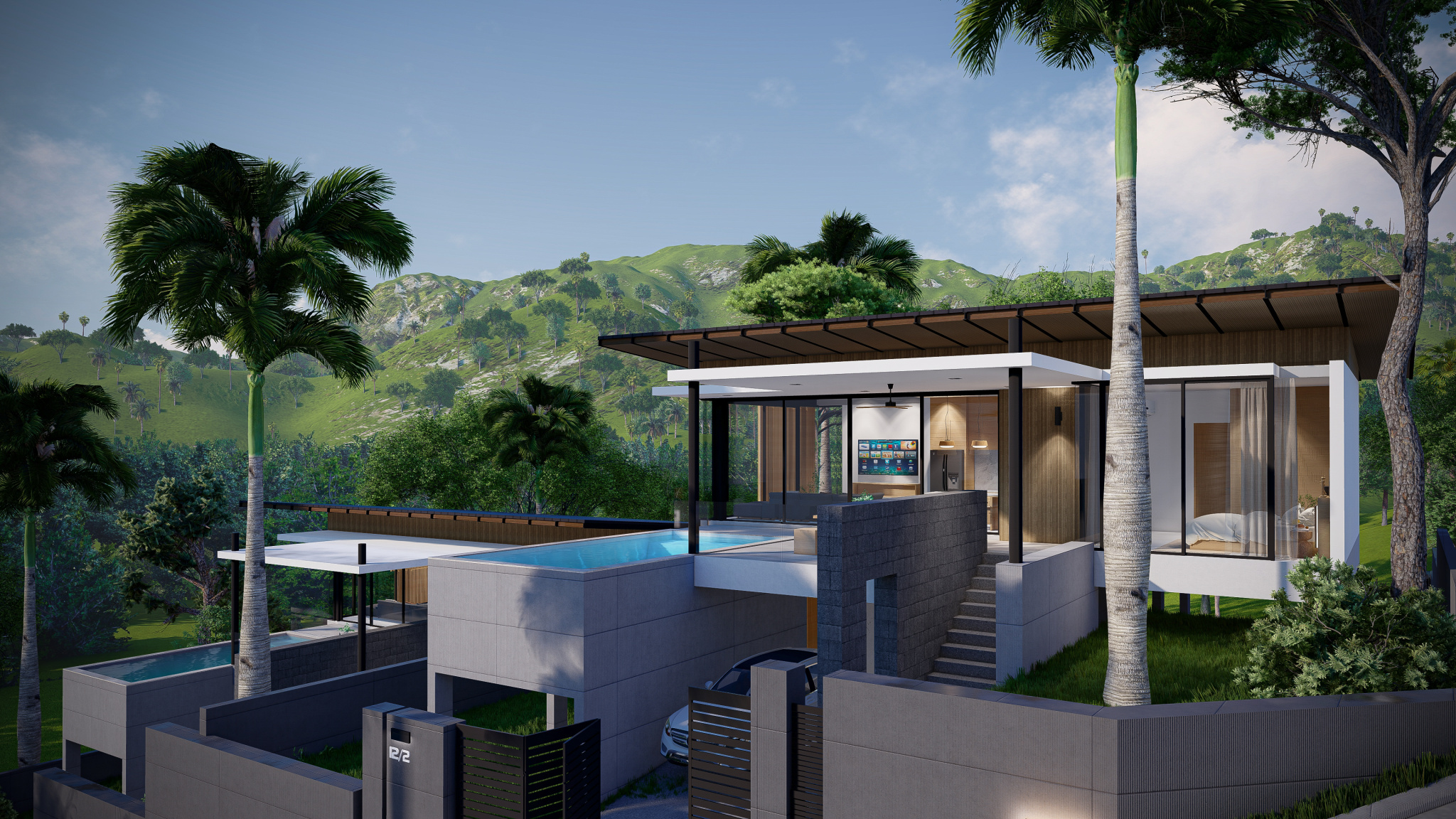 KO SAMUI A BOPHUT VILLA MODERNE AVEC 3 CHAMBRES. IMMOCENTER THAILANDE KO SAMUI